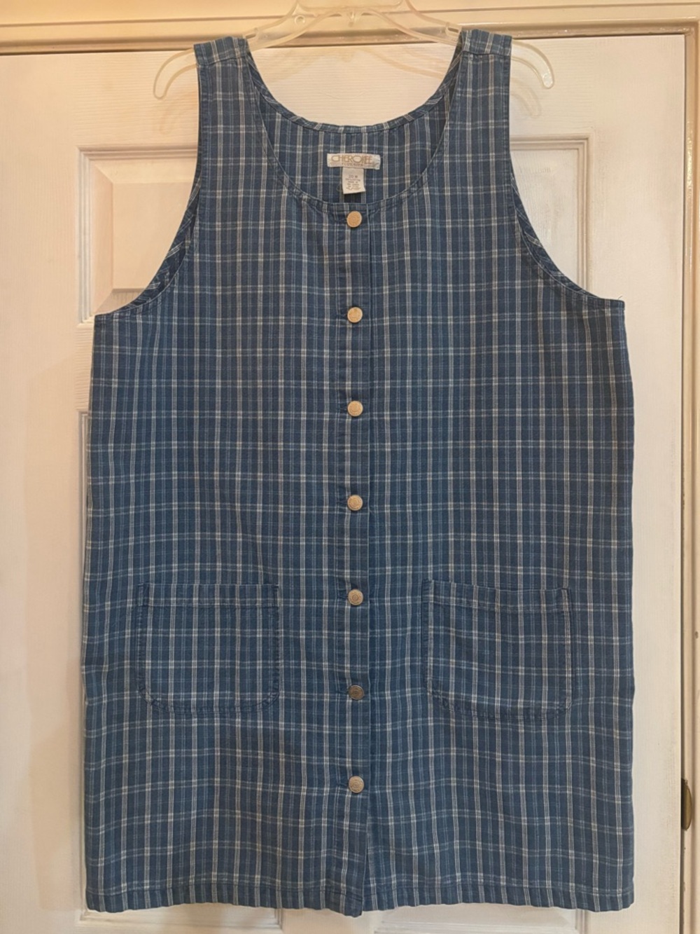 Vintage Cherokee Denim Checkered/Plaid Dress, Plus Size